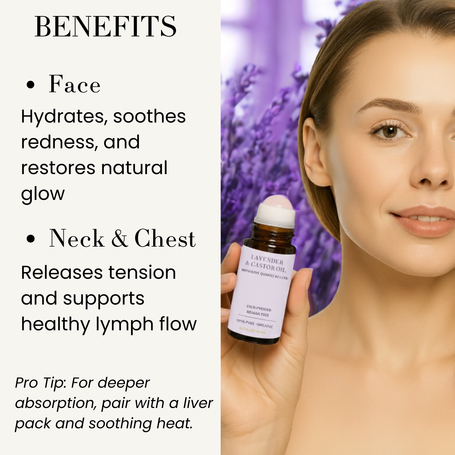 Organic Castor Oil Roll-on With Lavender